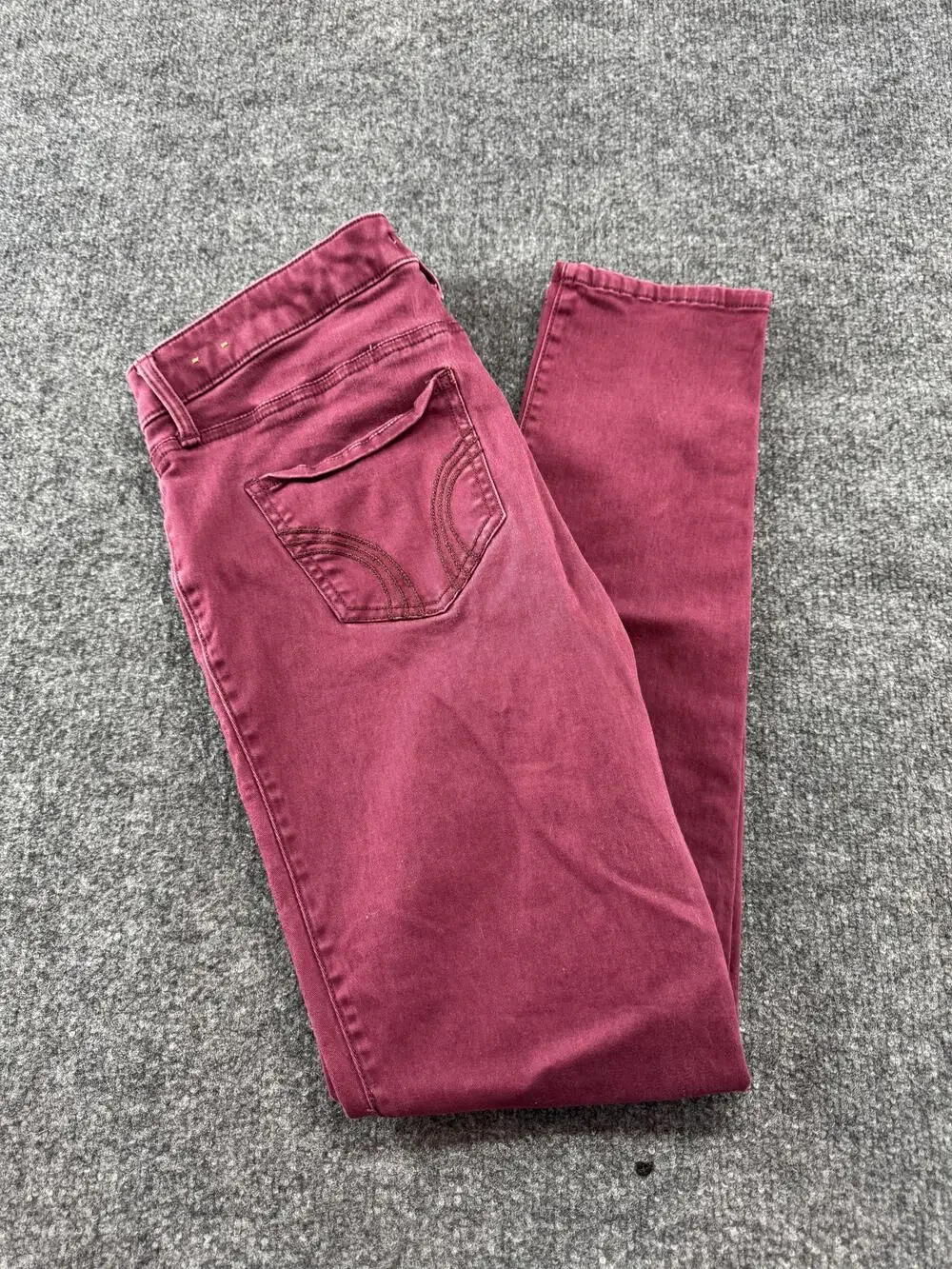 Hollister Jeans Juniors 7 Pink Slim Skinny Stretch Zipper Pocket Denim Pants